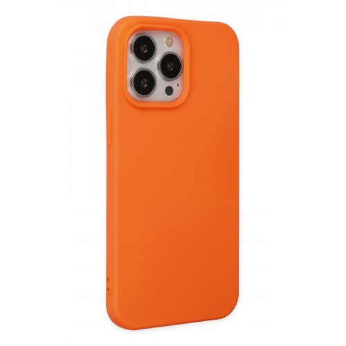 Newface iPhone 14 Pro Max Kılıf Nano içi Kadife Silikon - Turuncu Newface iPhone 14 Pro Max Kılıf Nano içi Kadife Silikon - Turuncu