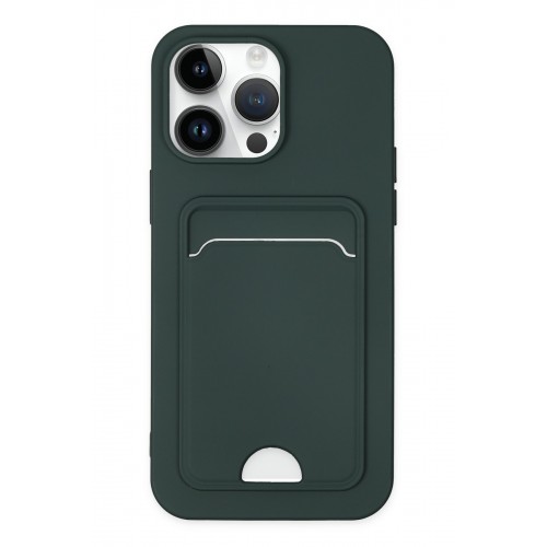 Newface iPhone 14 Pro Kılıf Kelvin Kartvizitli Silikon - Koyu Yeşil Newface iPhone 14 Pro Kılıf Kelvin Kartvizitli Silikon - Koyu Yeşil