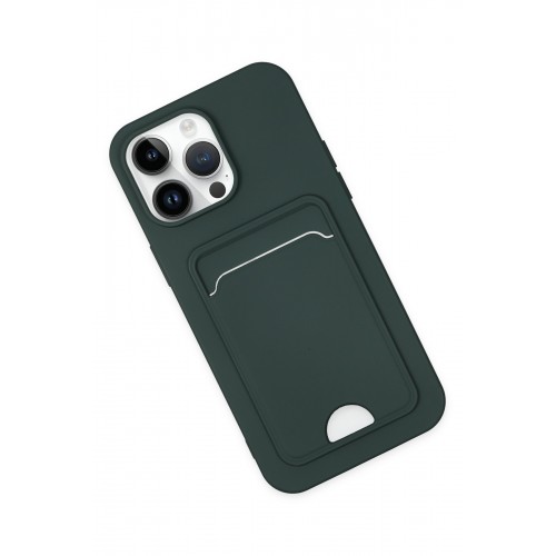 Newface iPhone 14 Pro Kılıf Kelvin Kartvizitli Silikon - Koyu Yeşil Newface iPhone 14 Pro Kılıf Kelvin Kartvizitli Silikon - Koyu Yeşil