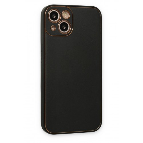 Newface iPhone 14 Kılıf Coco Deri Silikon Kapak - Siyah Newface iPhone 14 Kılıf Coco Deri Silikon Kapak - Siyah