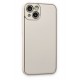 Newface iPhone 14 Kılıf Coco Deri Silikon Kapak - Beyaz Newface iPhone 14 Kılıf Coco Deri Silikon Kapak - Beyaz