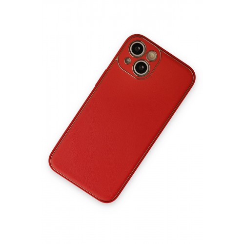 Newface iPhone 14 Plus Kılıf Coco Deri Silikon Kapak - Kırmızı Newface iPhone 14 Plus Kılıf Coco Deri Silikon Kapak - Kırmızı