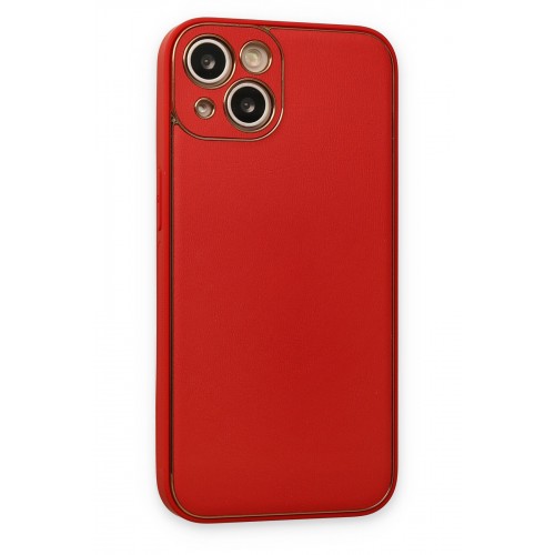 Newface iPhone 14 Plus Kılıf Coco Deri Silikon Kapak - Kırmızı Newface iPhone 14 Plus Kılıf Coco Deri Silikon Kapak - Kırmızı