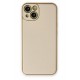 Newface iPhone 14 Plus Kılıf Coco Deri Silikon Kapak - Gold Newface iPhone 14 Plus Kılıf Coco Deri Silikon Kapak - Gold