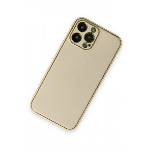 Newface iPhone 14 Pro Kılıf Coco Deri Silikon Kapak - Gold Newface iPhone 14 Pro Kılıf Coco Deri Silikon Kapak - Gold