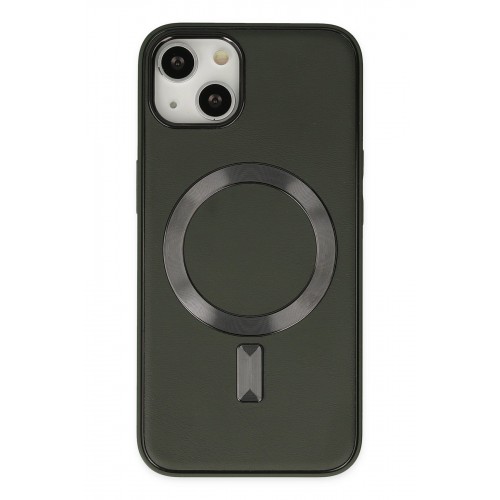 Newface iPhone 14 Kılıf Coco Deri Magneticsafe Silikon - Haki Yeşil Newface iPhone 14 Kılıf Coco Deri Magneticsafe Silikon - Haki Yeşil