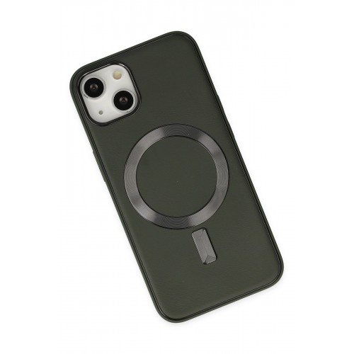 Newface iPhone 14 Kılıf Coco Deri Magneticsafe Silikon - Haki Yeşil Newface iPhone 14 Kılıf Coco Deri Magneticsafe Silikon - Haki Yeşil