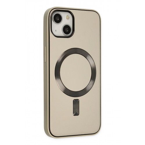 Newface iPhone 14 Kılıf Coco Deri Magneticsafe Silikon - Krem Newface iPhone 14 Kılıf Coco Deri Magneticsafe Silikon - Krem