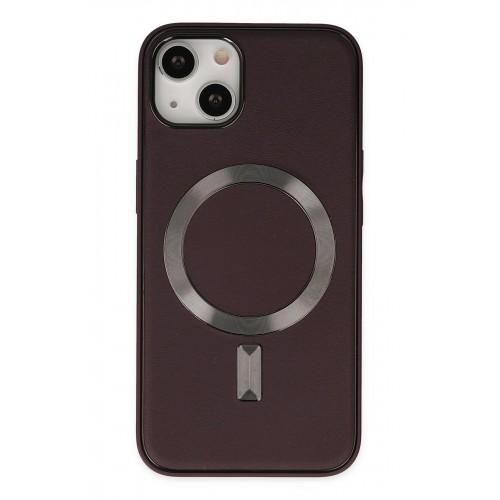 Newface iPhone 14 Kılıf Coco Deri Magneticsafe Silikon - Bordo Newface iPhone 14 Kılıf Coco Deri Magneticsafe Silikon - Bordo