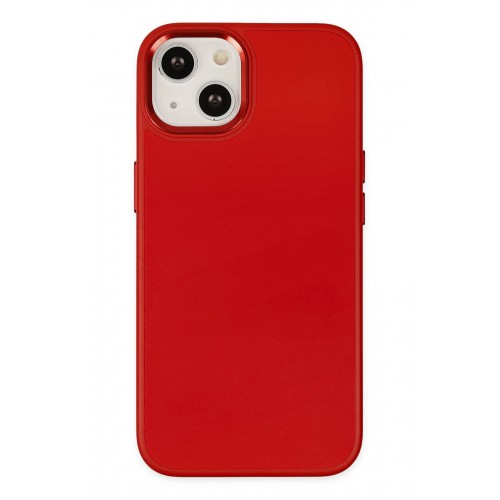 Newface iPhone 14 Kılıf Asya Deri Silikon - Kırmızı Newface iPhone 14 Kılıf Asya Deri Silikon - Kırmızı