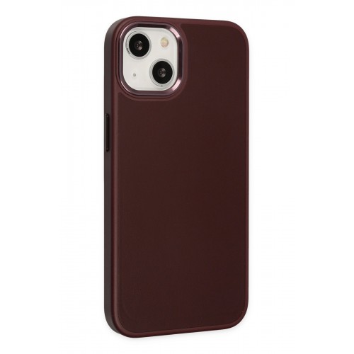Newface iPhone 14 Plus Kılıf Asya Deri Silikon - Mürdüm Newface iPhone 14 Plus Kılıf Asya Deri Silikon - Mürdüm