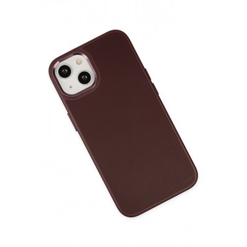 Newface iPhone 14 Plus Kılıf Asya Deri Silikon - Mürdüm Newface iPhone 14 Plus Kılıf Asya Deri Silikon - Mürdüm