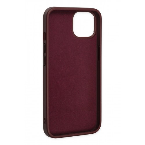 Newface iPhone 14 Plus Kılıf Asya Deri Silikon - Mürdüm Newface iPhone 14 Plus Kılıf Asya Deri Silikon - Mürdüm