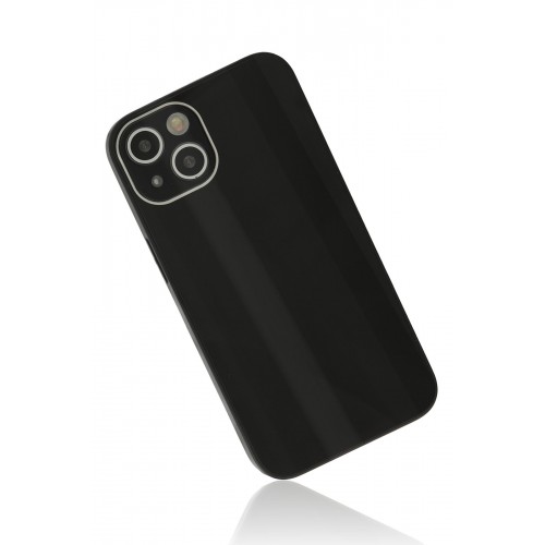 Newface iPhone 14 Kılıf Glass Kapak - Siyah Newface iPhone 14 Kılıf Glass Kapak - Siyah