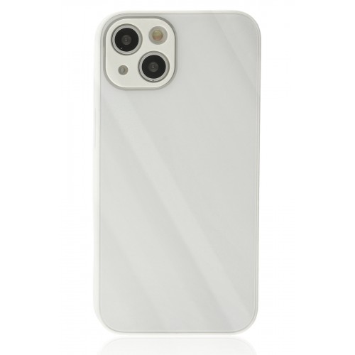 Newface iPhone 14 Kılıf Glass Kapak - Beyaz Newface iPhone 14 Kılıf Glass Kapak - Beyaz
