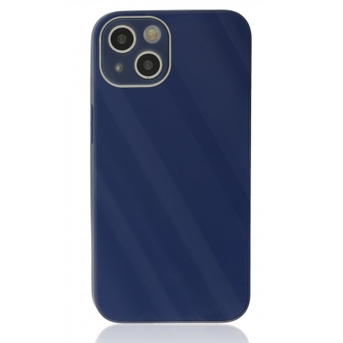 Newface iPhone 14 Kılıf Glass Kapak - Lacivert Newface iPhone 14 Kılıf Glass Kapak - Lacivert