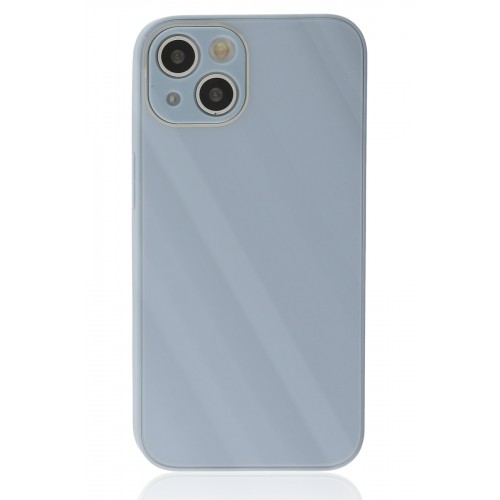 Newface iPhone 14 Plus Kılıf Glass Kapak - Sky Blue