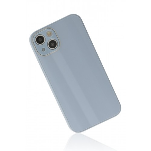 Newface iPhone 14 Plus Kılıf Glass Kapak - Sky Blue Newface iPhone 14 Plus Kılıf Glass Kapak - Sky Blue