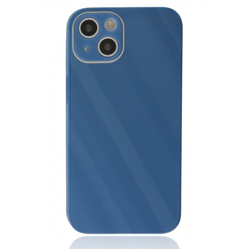 Newface iPhone 14 Plus Kılıf Glass Kapak - Mavi Newface iPhone 14 Plus Kılıf Glass Kapak - Mavi