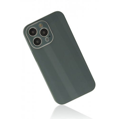Newface iPhone 14 Pro Kılıf Glass Kapak - Koyu Yeşil Newface iPhone 14 Pro Kılıf Glass Kapak - Koyu Yeşil