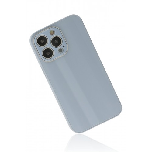 Newface iPhone 14 Pro Max Kılıf Glass Kapak - Sky Blue Newface iPhone 14 Pro Max Kılıf Glass Kapak - Sky Blue