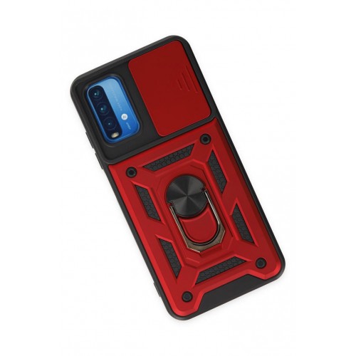 Newface Xiaomi Redmi 9T Kılıf Pars Lens Yüzüklü Silikon - Kırmızı Newface Xiaomi Redmi 9T Kılıf Pars Lens Yüzüklü Silikon - Kırmızı
