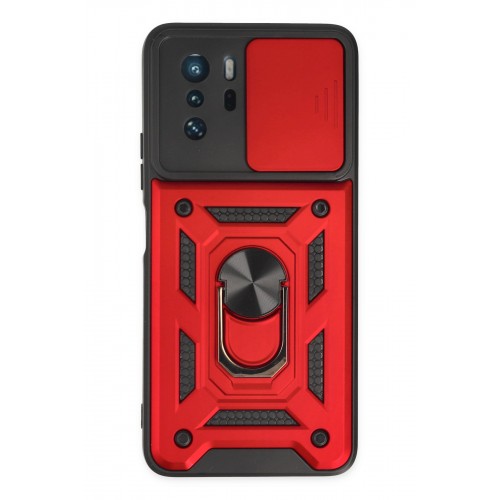 Newface Xiaomi Poco X3 GT Kılıf Pars Lens Yüzüklü Silikon - Kırmızı Newface Xiaomi Poco X3 GT Kılıf Pars Lens Yüzüklü Silikon - Kırmızı