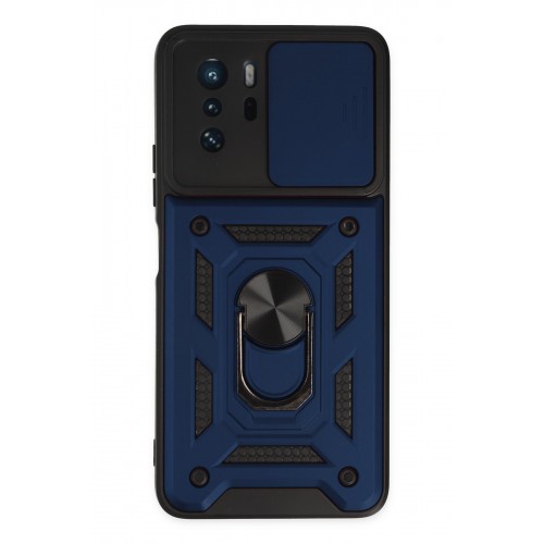Newface Xiaomi Poco X3 GT Kılıf Pars Lens Yüzüklü Silikon - Lacivert