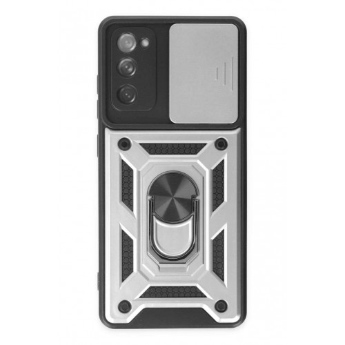 Newface Samsung Galaxy S20 FE Kılıf Pars Lens Yüzüklü Silikon - Gümüş Newface Samsung Galaxy S20 FE Kılıf Pars Lens Yüzüklü Silikon - Gümüş