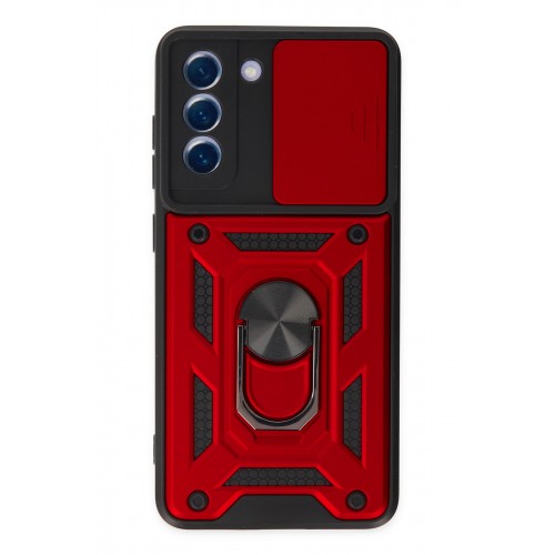 Newface Samsung Galaxy S21 FE Kılıf Pars Lens Yüzüklü Silikon - Kırmızı Newface Samsung Galaxy S21 FE Kılıf Pars Lens Yüzüklü Silikon - Kırmızı
