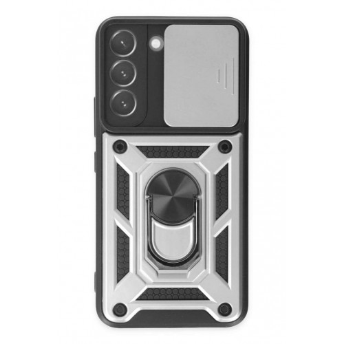 Newface Samsung Galaxy S22 Kılıf Pars Lens Yüzüklü Silikon - Gümüş Newface Samsung Galaxy S22 Kılıf Pars Lens Yüzüklü Silikon - Gümüş