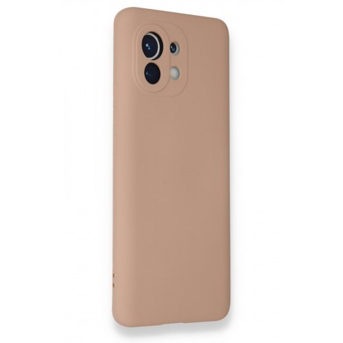 Newface Xiaomi Mi 11 Kılıf Nano içi Kadife Silikon - Pudra Newface Xiaomi Mi 11 Kılıf Nano içi Kadife Silikon - Pudra