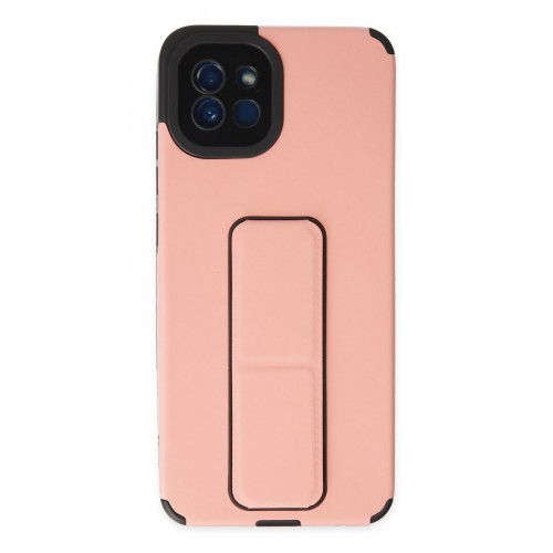 Newface Samsung Galaxy A03 Kılıf Mega Standlı Silikon - Pudra Newface Samsung Galaxy A03 Kılıf Mega Standlı Silikon - Pudra