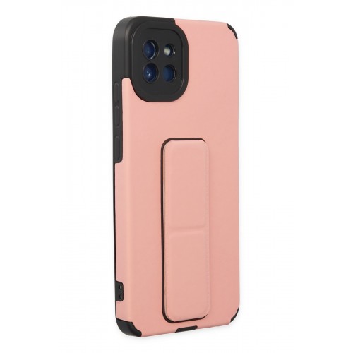 Newface Samsung Galaxy A03 Kılıf Mega Standlı Silikon - Pudra Newface Samsung Galaxy A03 Kılıf Mega Standlı Silikon - Pudra