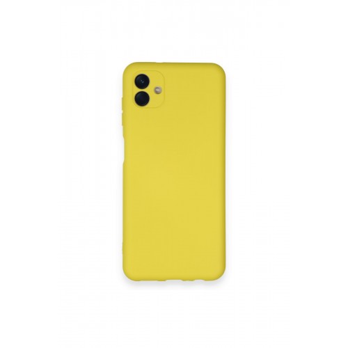 Newface Samsung Galaxy A04 Kılıf Nano içi Kadife Silikon - Sarı Newface Samsung Galaxy A04 Kılıf Nano içi Kadife Silikon - Sarı