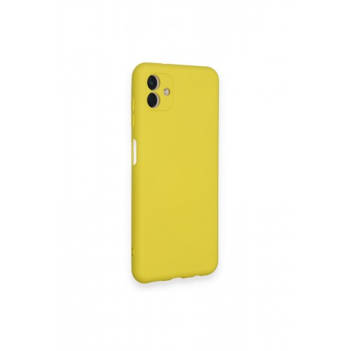 Newface Samsung Galaxy A04 Kılıf Nano içi Kadife Silikon - Sarı Newface Samsung Galaxy A04 Kılıf Nano içi Kadife Silikon - Sarı