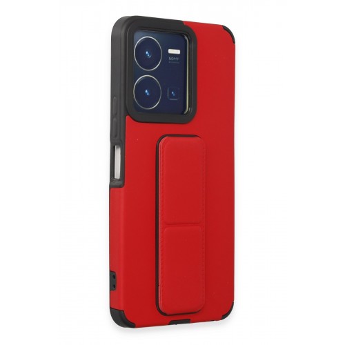 Newface Vivo Y35 Kılıf Mega Standlı Silikon - Kırmızı Newface Vivo Y35 Kılıf Mega Standlı Silikon - Kırmızı
