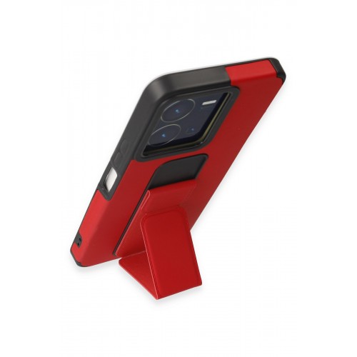 Newface Vivo Y35 Kılıf Mega Standlı Silikon - Kırmızı Newface Vivo Y35 Kılıf Mega Standlı Silikon - Kırmızı