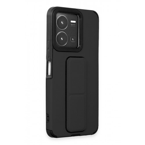 Newface Vivo Y22S Kılıf Mega Standlı Silikon - Siyah Newface Vivo Y22S Kılıf Mega Standlı Silikon - Siyah