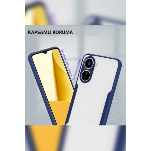 Newface Vivo Y16 Kılıf Platin Silikon - Mavi Newface Vivo Y16 Kılıf Platin Silikon - Mavi