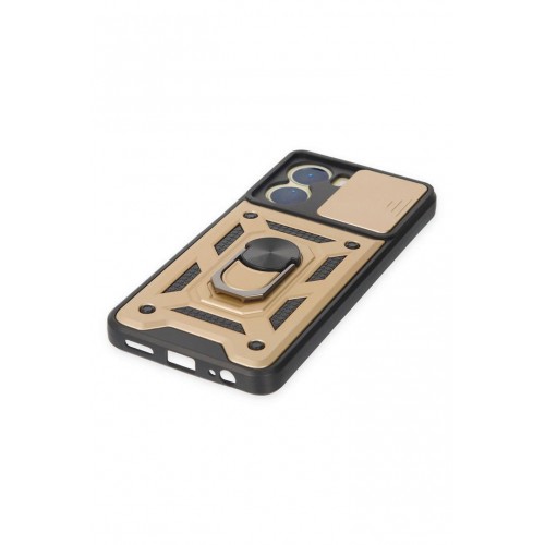 Newface Vivo Y16 Kılıf Pars Lens Yüzüklü Silikon - Gold Newface Vivo Y16 Kılıf Pars Lens Yüzüklü Silikon - Gold