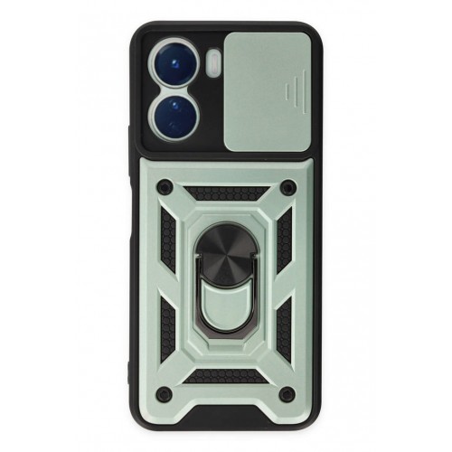 Newface Vivo Y16 Kılıf Pars Lens Yüzüklü Silikon - Yeşil Newface Vivo Y16 Kılıf Pars Lens Yüzüklü Silikon - Yeşil