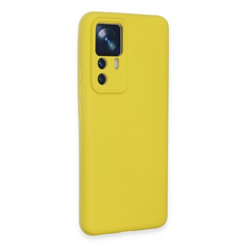 Newface Xiaomi Mi 12T Pro Kılıf Nano içi Kadife Silikon - Sarı Newface Xiaomi Mi 12T Pro Kılıf Nano içi Kadife Silikon - Sarı