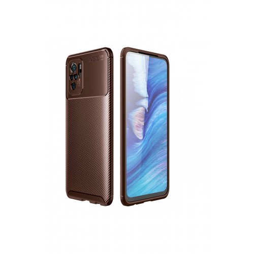 Newface Xiaomi Poco M5s Kılıf Focus Karbon Silikon - Kahverengi Newface Xiaomi Poco M5s Kılıf Focus Karbon Silikon - Kahverengi