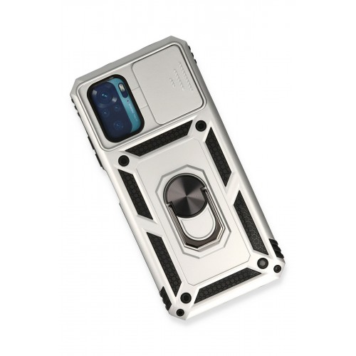 Newface Xiaomi Poco M5s Kılıf Pars Lens Yüzüklü Silikon - Gümüş Newface Xiaomi Poco M5s Kılıf Pars Lens Yüzüklü Silikon - Gümüş