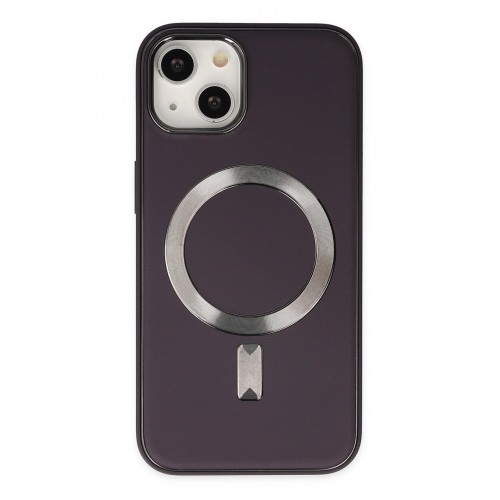 Newface iPhone 14 Kılıf Coco Deri Magneticsafe Silikon - Derin Mor Newface iPhone 14 Kılıf Coco Deri Magneticsafe Silikon - Derin Mor