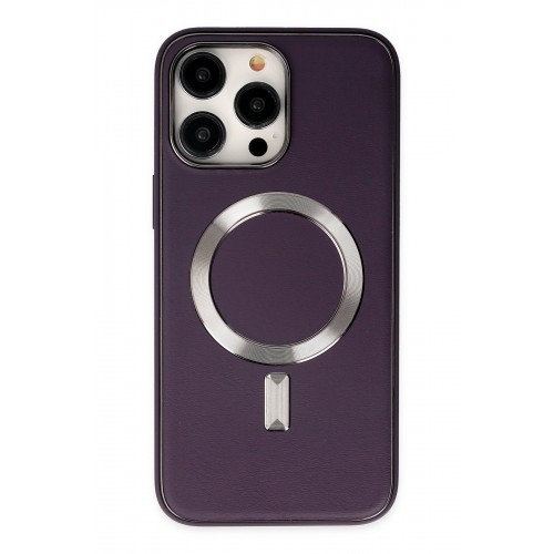 Newface iPhone 13 Pro Max Kılıf Coco Deri Magneticsafe Silikon - Derin Mor Newface iPhone 13 Pro Max Kılıf Coco Deri Magneticsafe Silikon - Derin Mor