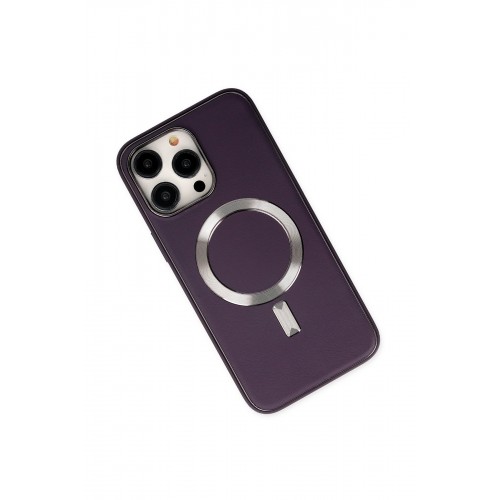 Newface iPhone 13 Pro Max Kılıf Coco Deri Magneticsafe Silikon - Derin Mor Newface iPhone 13 Pro Max Kılıf Coco Deri Magneticsafe Silikon - Derin Mor