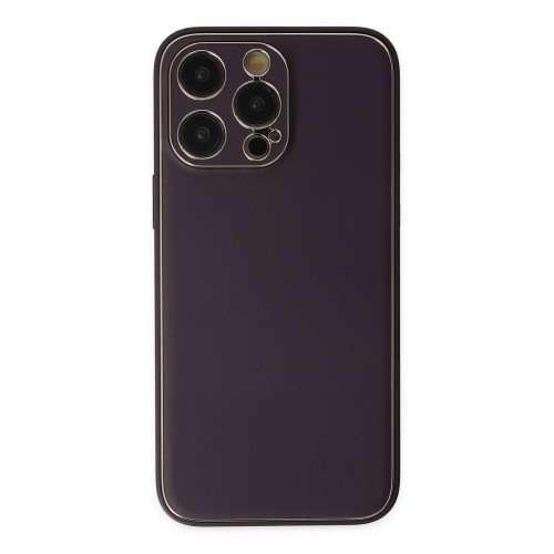 Newface iPhone 13 Pro Max Kılıf Coco Deri Silikon Kapak - Derin Mor Newface iPhone 13 Pro Max Kılıf Coco Deri Silikon Kapak - Derin Mor