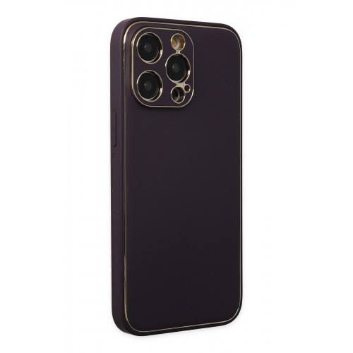 Newface iPhone 13 Pro Max Kılıf Coco Deri Silikon Kapak - Derin Mor Newface iPhone 13 Pro Max Kılıf Coco Deri Silikon Kapak - Derin Mor